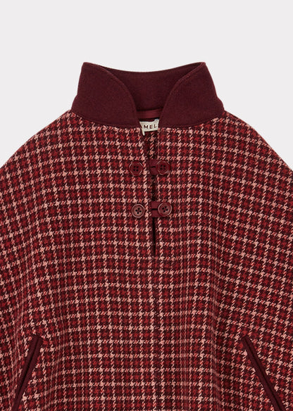 Girls Berry Check Lapwing Cape
