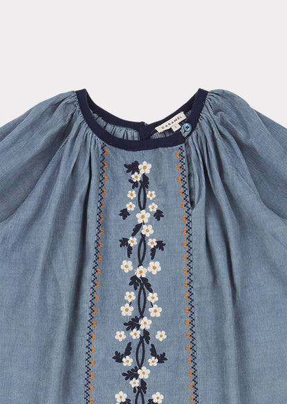 Girls Steel Blue Nightjar Dress