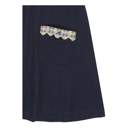 Girls Dark Navy Cotton Dress