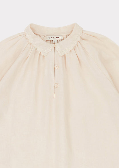 Girls Ecru Ruff Blouse