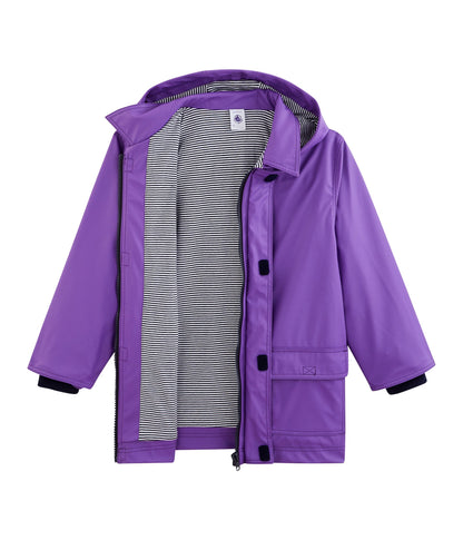 Girls Purple Hooded Coat