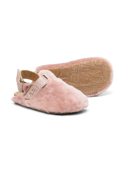 Girls Rose Jam Fur Flats