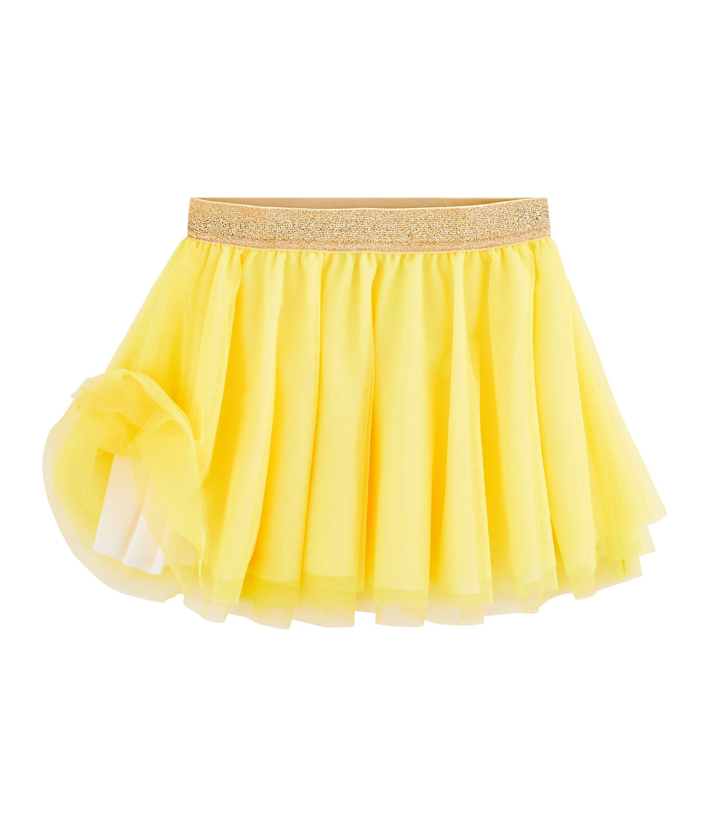 女童黄色薄纱短裙