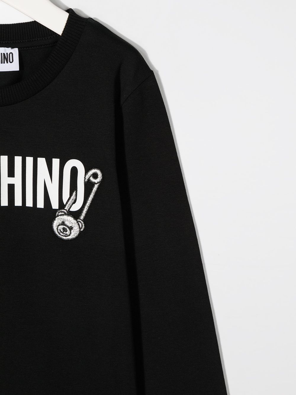 Girls Black Logo Cotton Top
