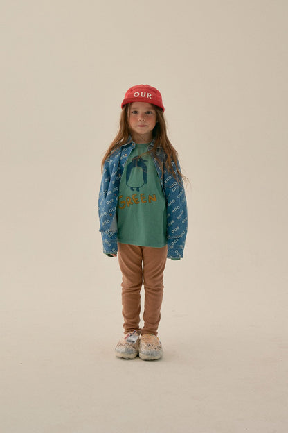 儿童绿色印花棉T恤