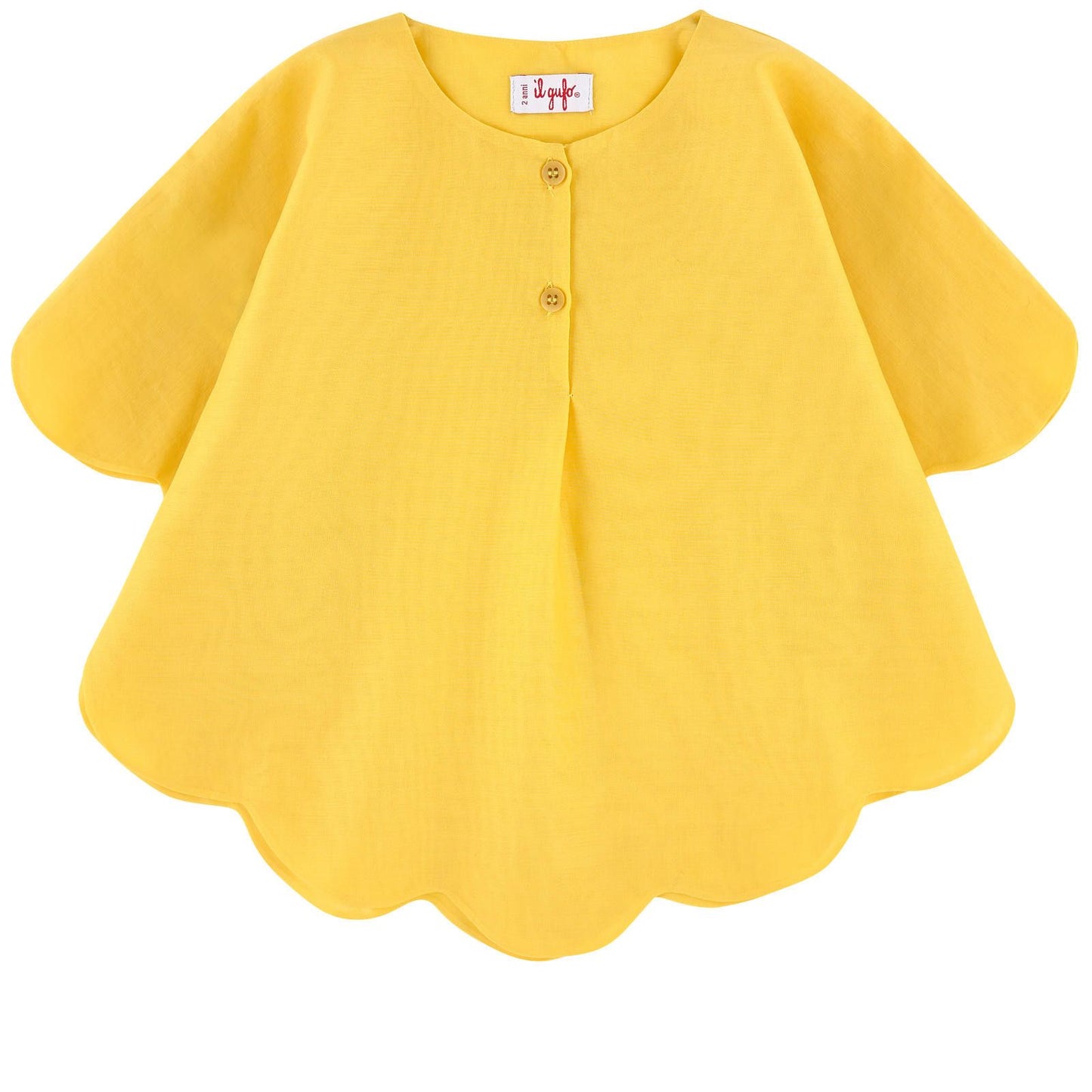 Girls Yellow Cotton Frill Cape