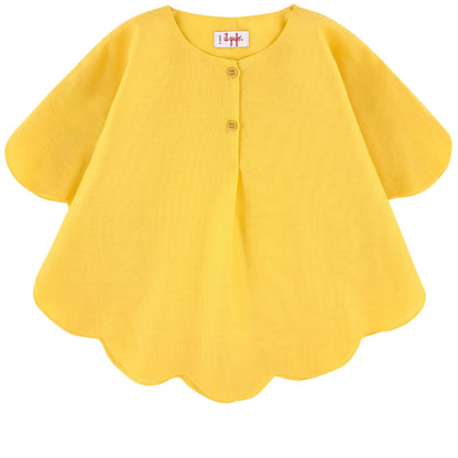 Girls Yellow Cotton Frill Cape