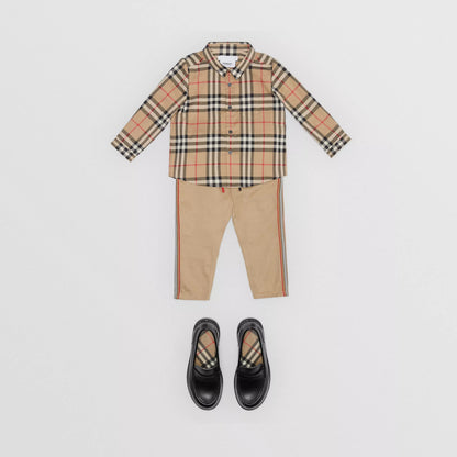 Baby Boys Beige Check Shirt