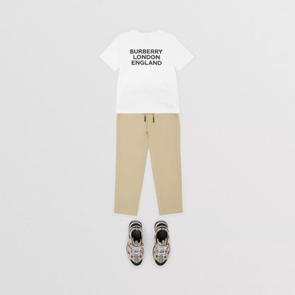 Boys & Girls White Logo Cotton T-Shirt