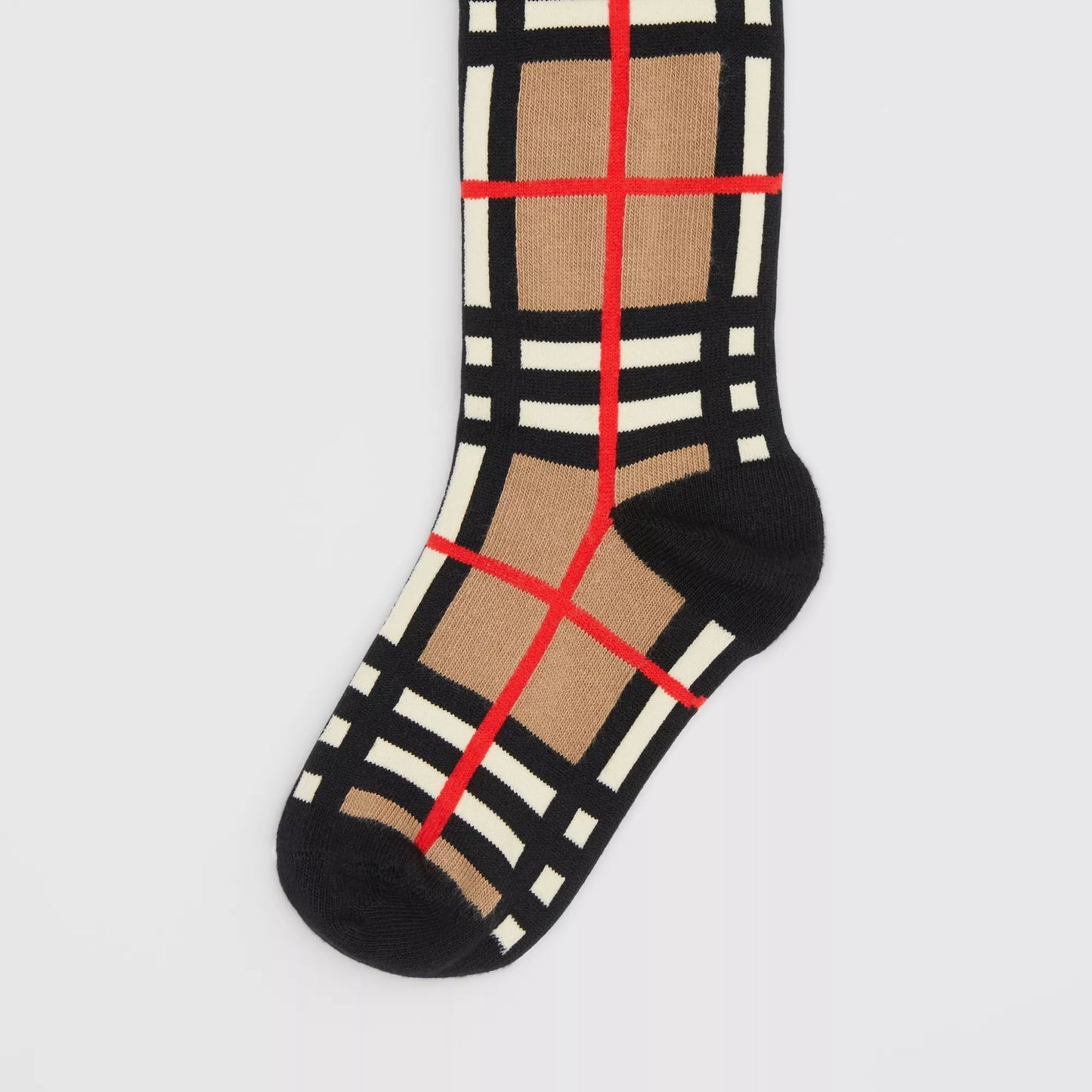 Girls Beige Check Tights