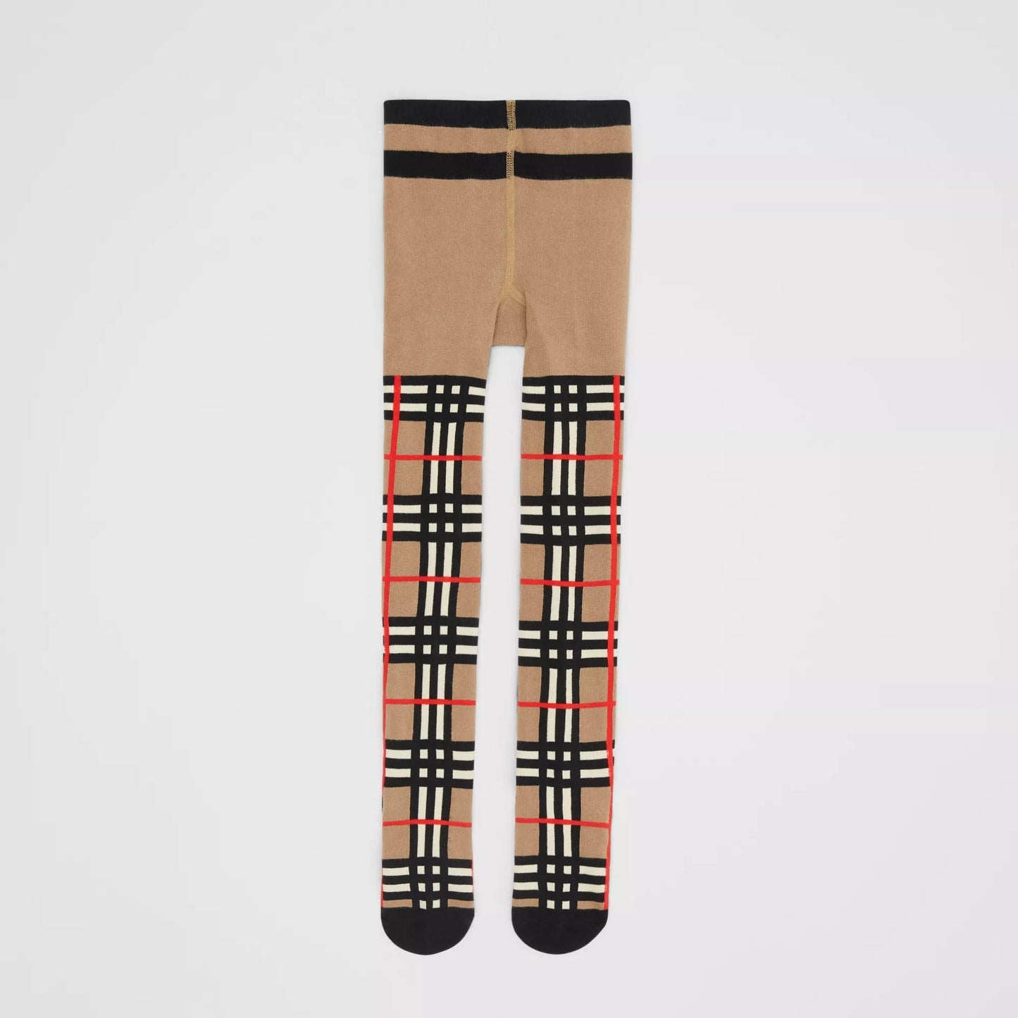 Girls Beige Check Tights
