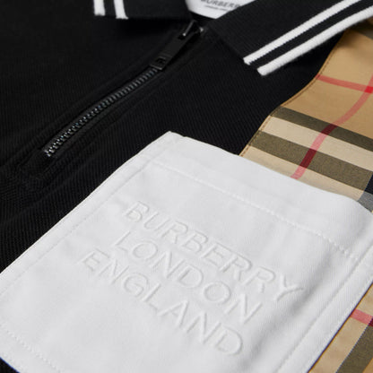 Boys Black Cotton Polo Shirt