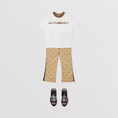 Boys White Logo Cotton T-Shirt