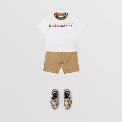 Baby Boys White Logo Cotton T-Shirt