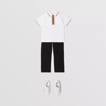 Boys White Cotton Polo Shirt