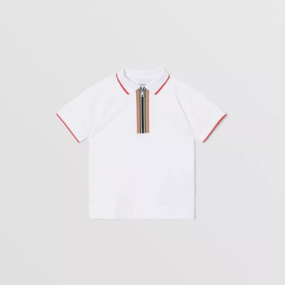 Boys White Cotton Polo Shirt