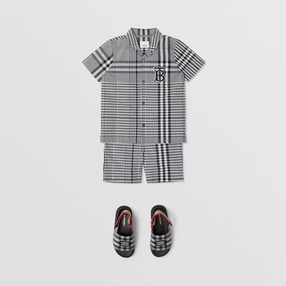 Boys Black Check Cotton Shirt