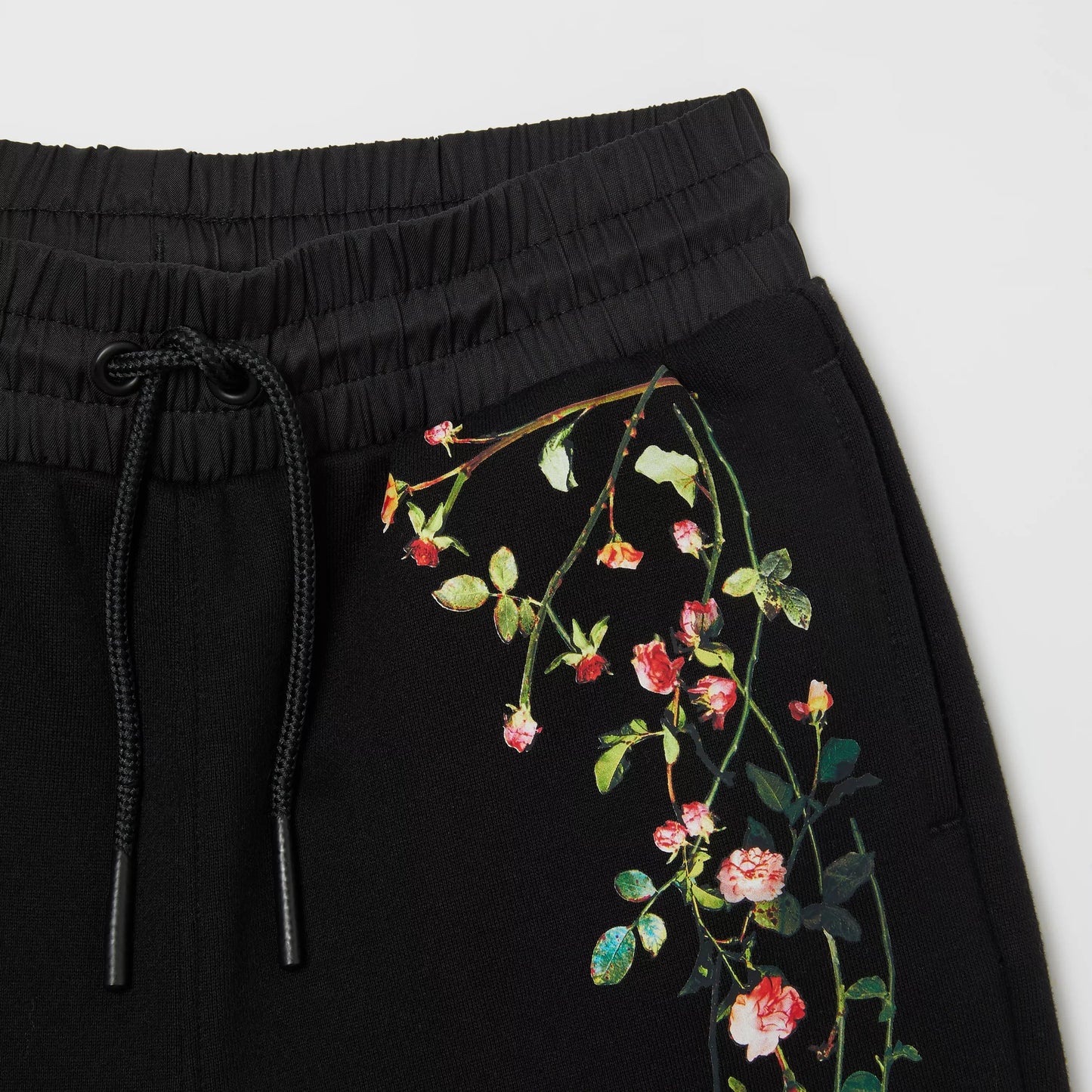 男童黑色印花棉短裤