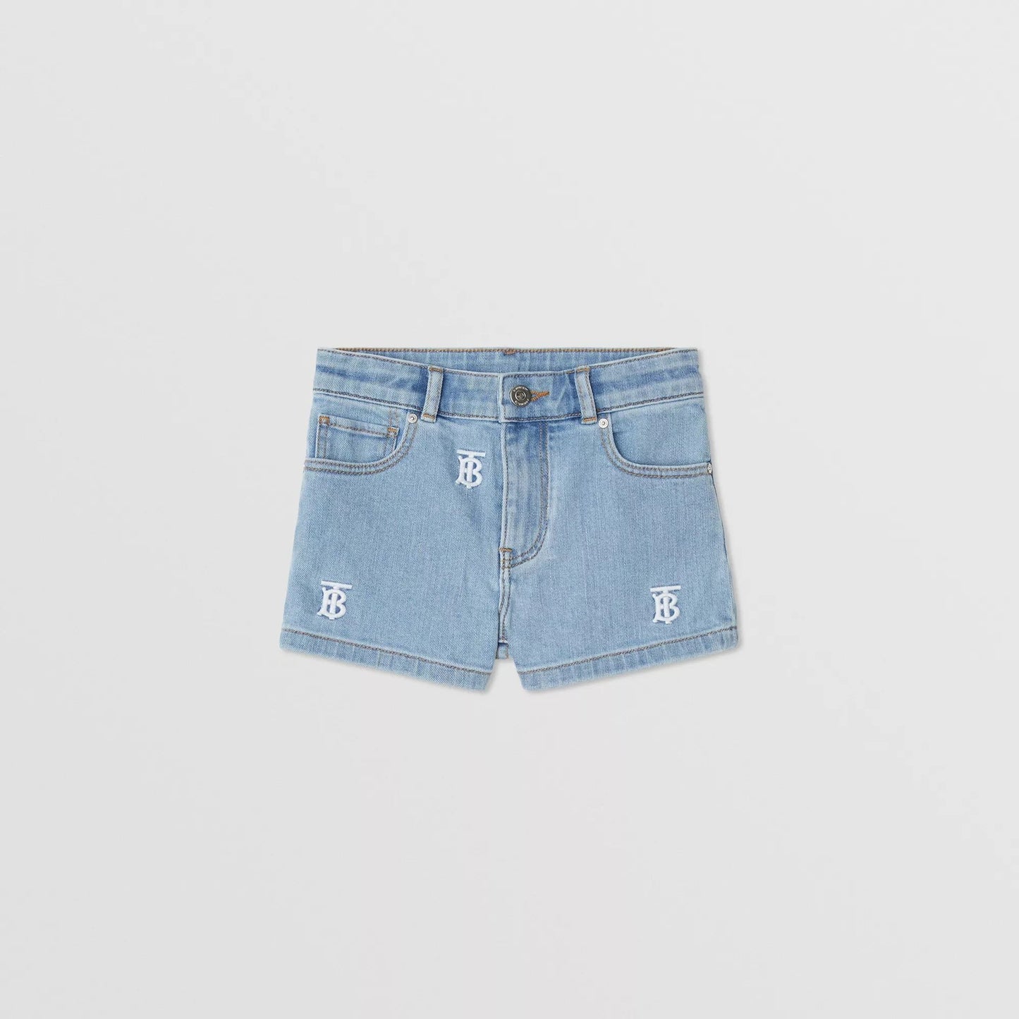 Girls Blue Logo Denim Shorts