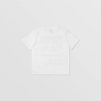 男童白色Logo棉T恤