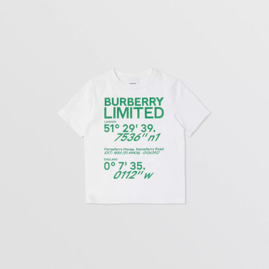 男童白色Logo棉T恤