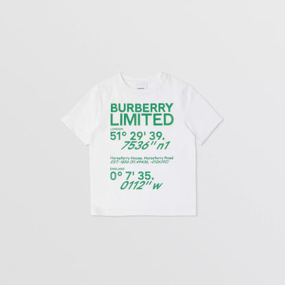 男童白色Logo棉T恤