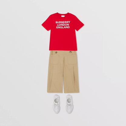 Boys & Girls Red Logo Cotton T-Shirt