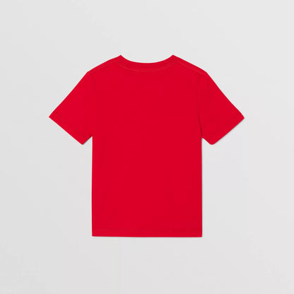 Boys & Girls Red Logo Cotton T-Shirt