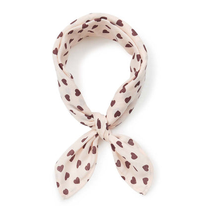 Girls Pink Heart Cotton Scarf