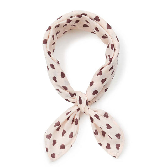 Girls Pink Heart Cotton Scarf
