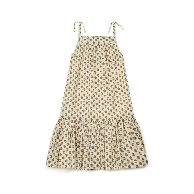 Girls Purple Flower Cotton Dress