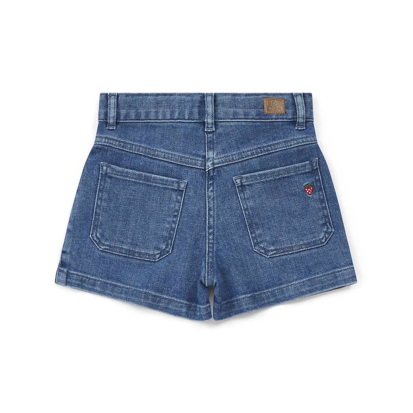 Girls Blue Embroidered Denim Shorts