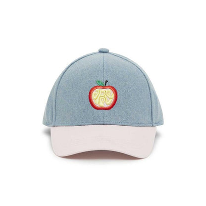 Girls Light Blue Apple Denim Cap
