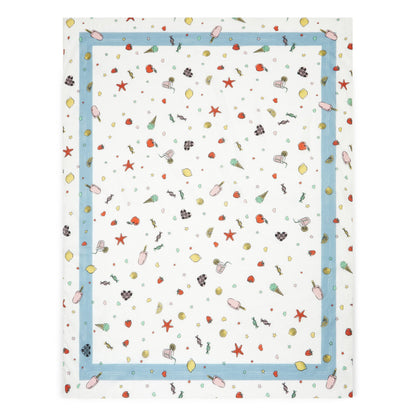 Girls White Painted Cotton Scarf