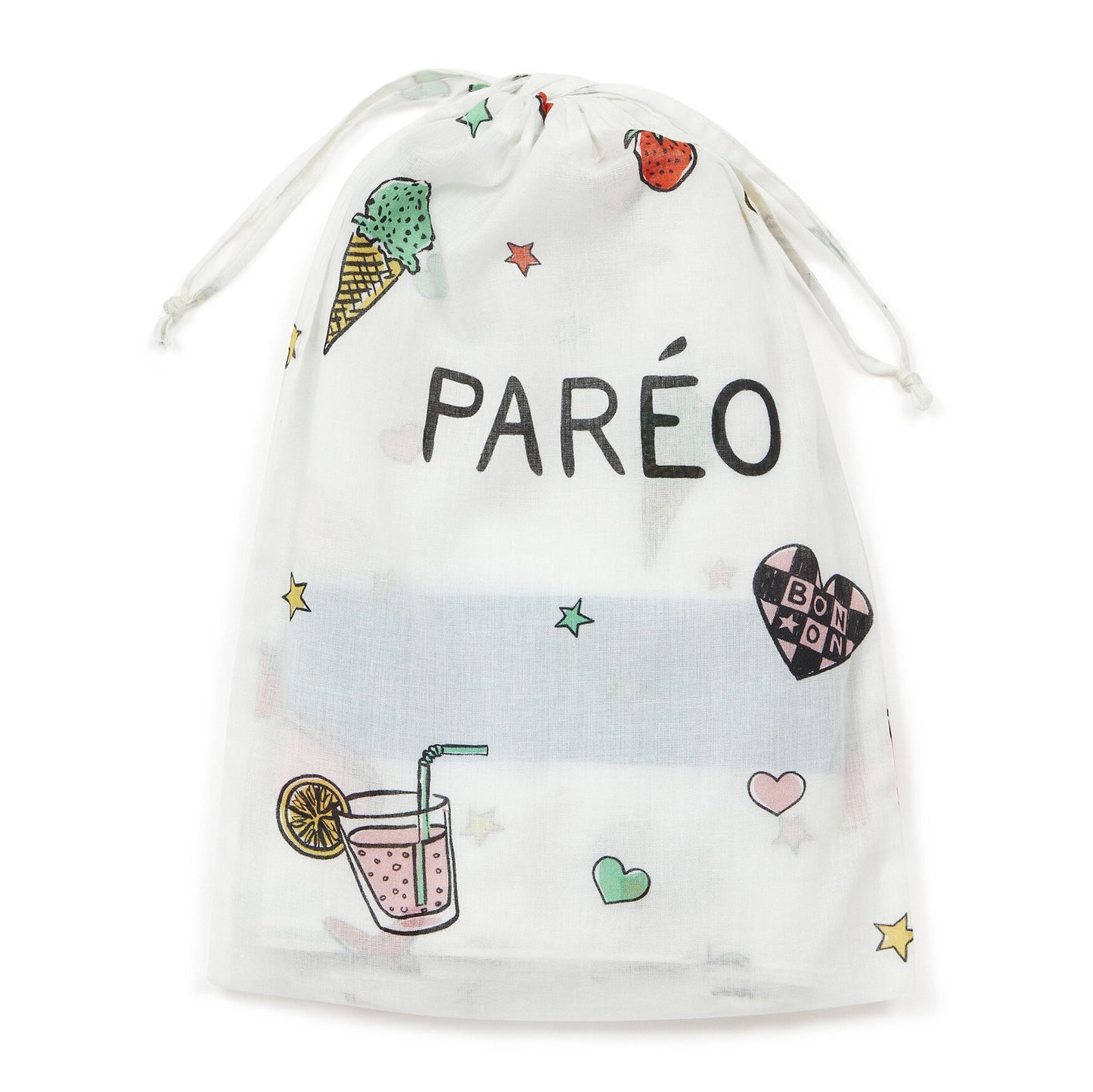 Girls White Painted Cotton Scarf