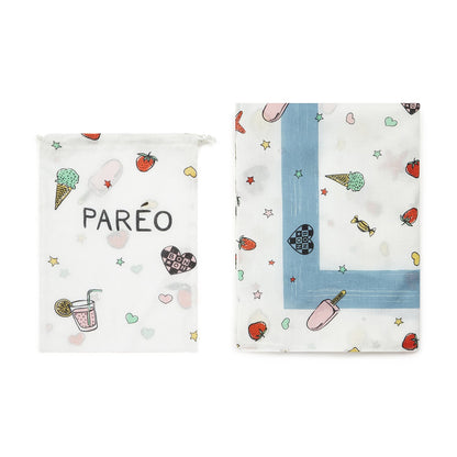 Girls White Painted Cotton Scarf