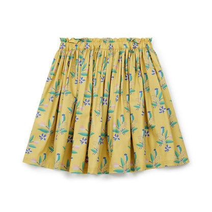 Girls Yellow Floral Cotton Skirt