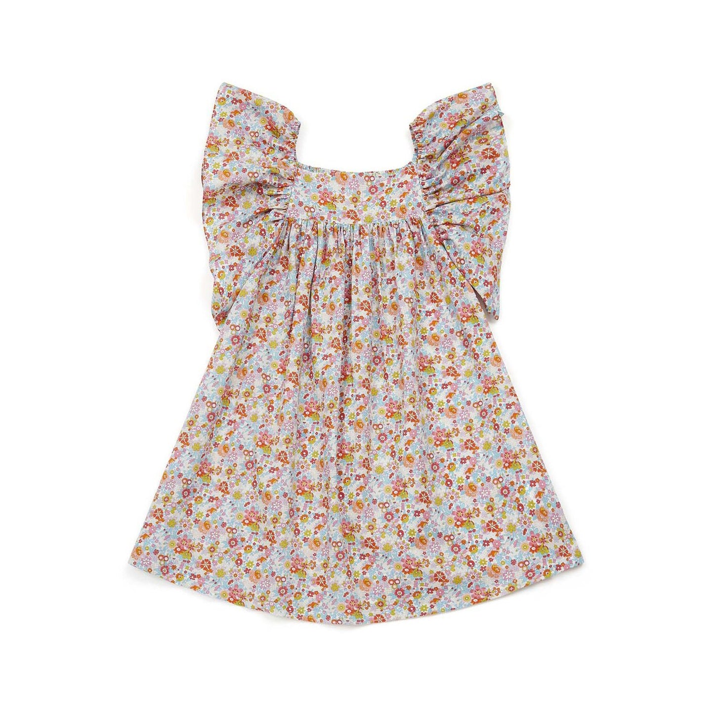 女童彩色碎花棉连衣裙