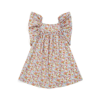 女童彩色碎花棉连衣裙