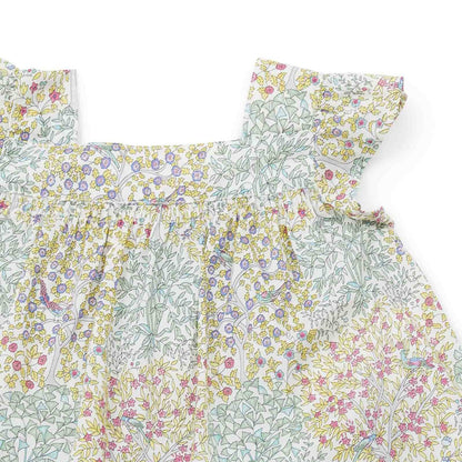 女婴浅绿色碎花棉套装