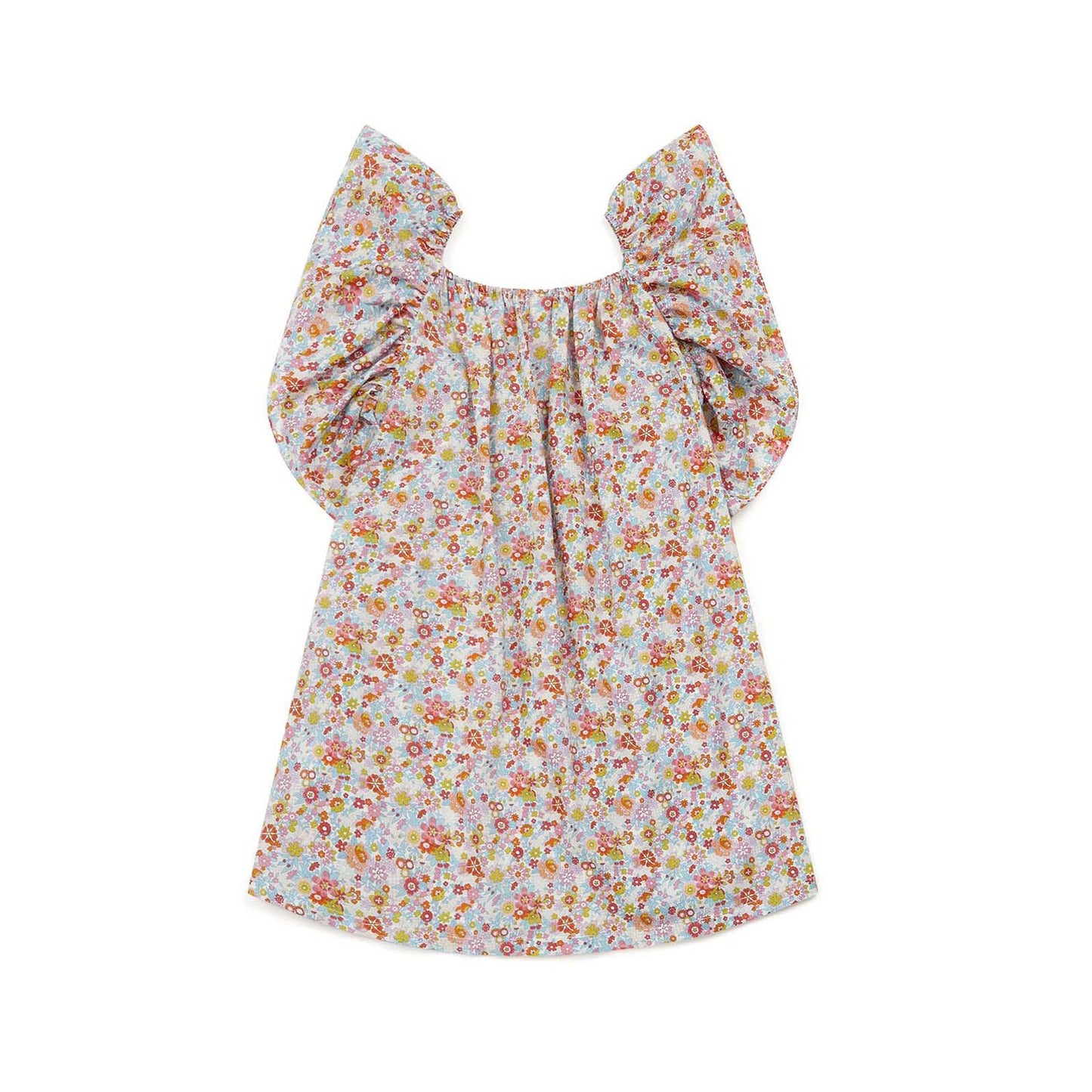 女童彩色碎花棉连衣裙