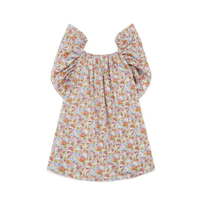 女童彩色碎花棉连衣裙