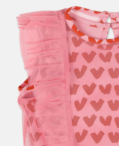 Baby Girls Pink Heart Tulle Dress