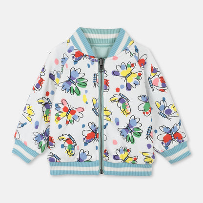Baby Girls Mint Butterfly Reversible Jacket