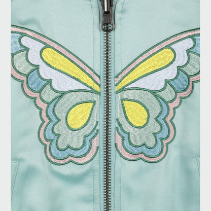 Baby Girls Mint Butterfly Reversible Jacket
