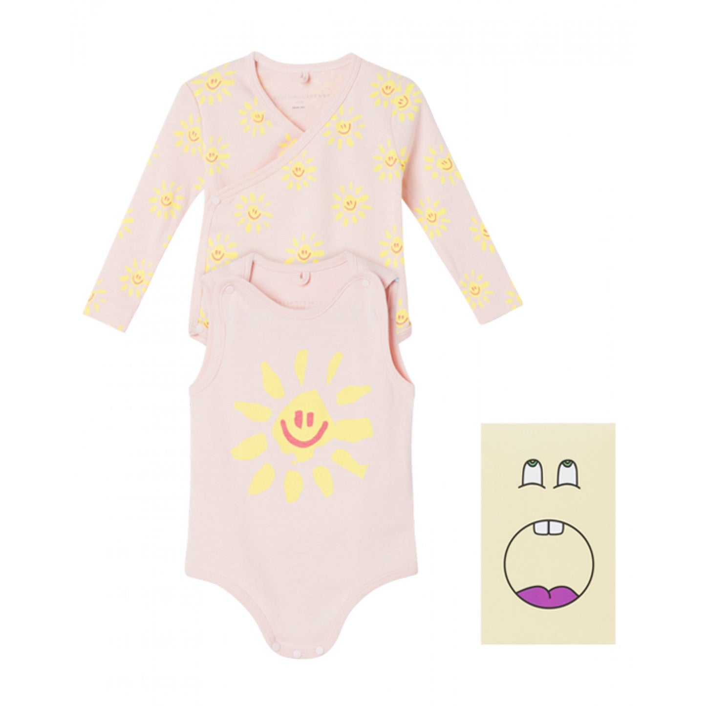 Baby Girls Pink Cotton Babysuit Set