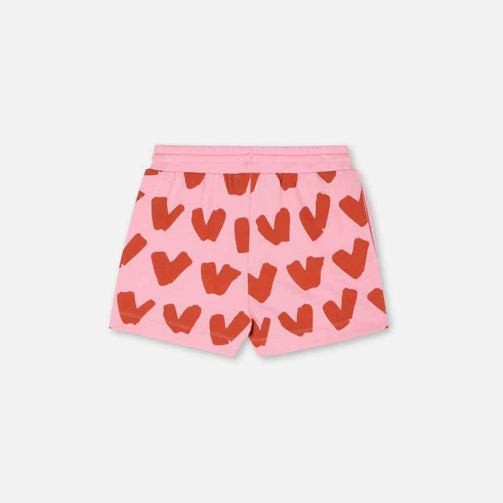 Girls Pink Heart Cotton Shorts