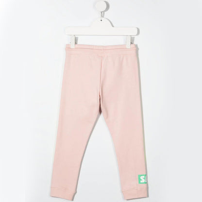 女童粉色Logo棉长裤
