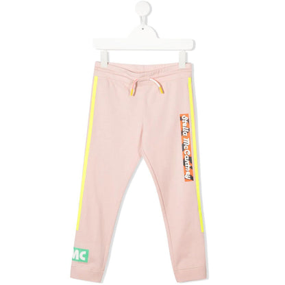 女童粉色Logo棉长裤