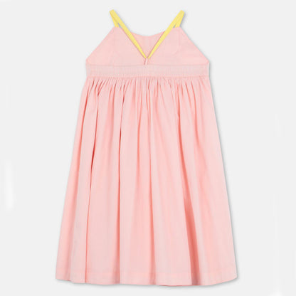 Girls Light Pink Butterfly Cotton Dress